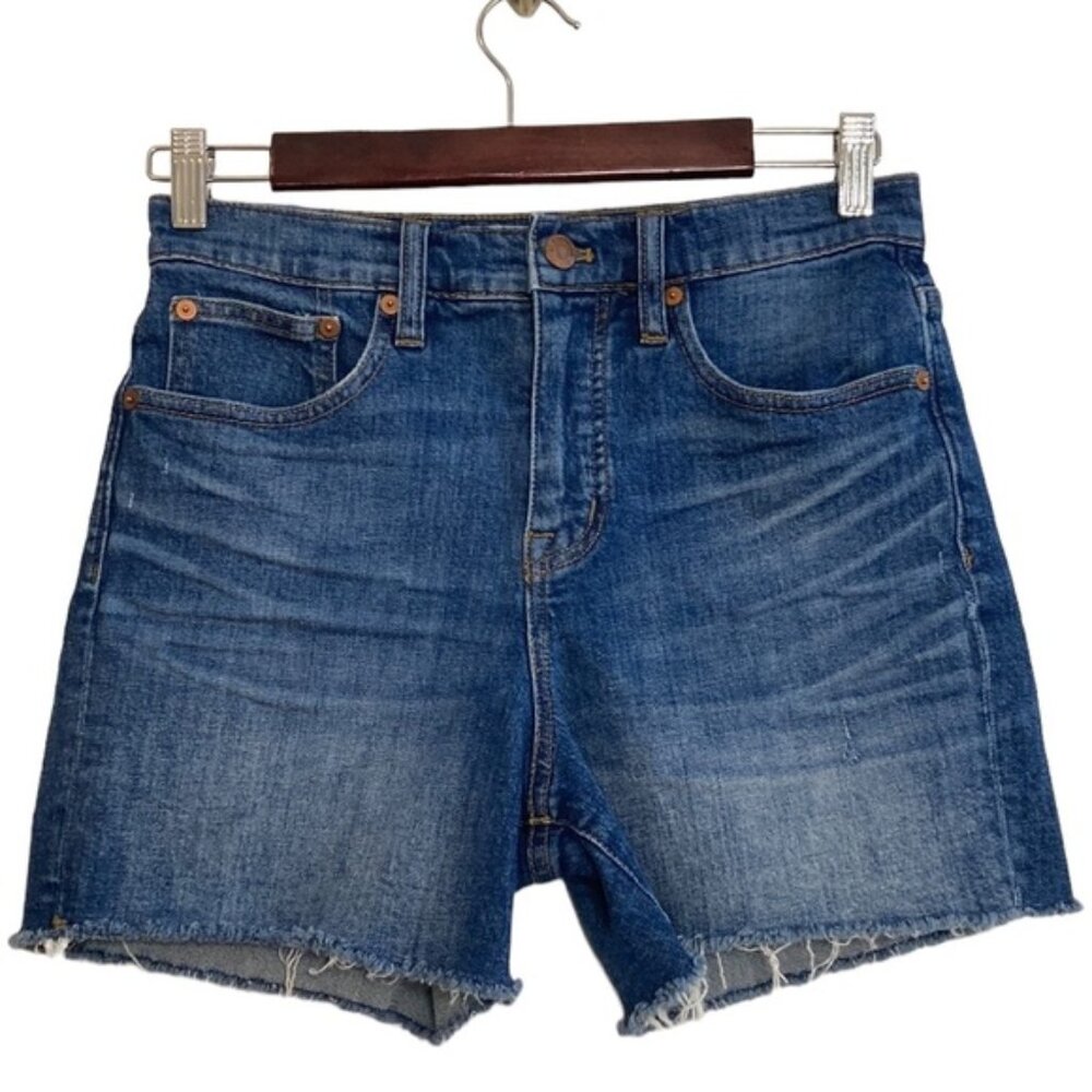Madewell Shorts Womens 26 High Rise Denim Cut Offs Vintage Retro Blue Jean